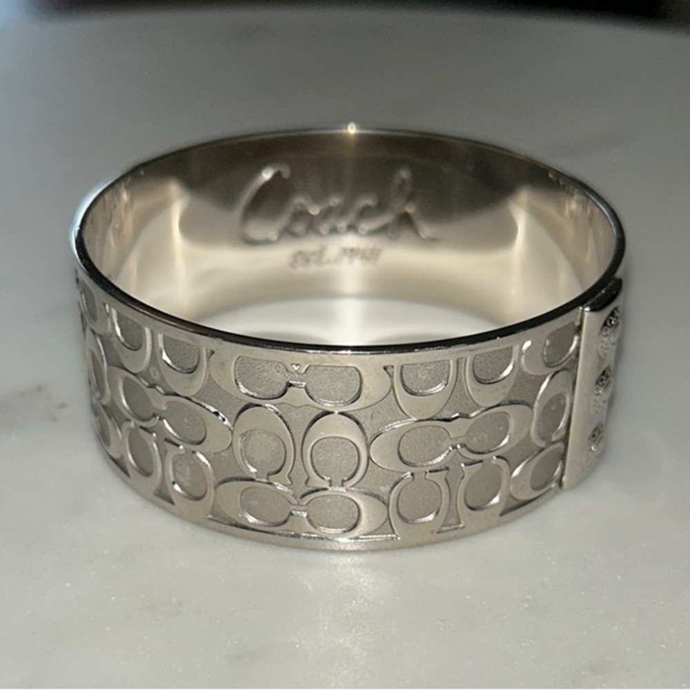 Coach Silver Patterned Bangle